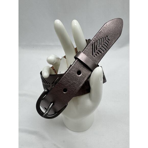 Fossil Bronze Leather Belt Western - Picture 2 of 7